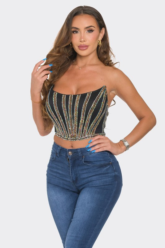 Rhinestone strapless