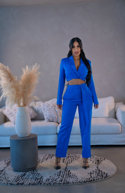 Blue set crop 2 piece